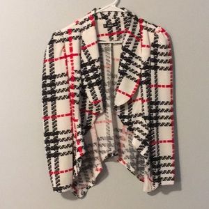 Shein, XS, shawl collar asymmetrical hem plaid blazer